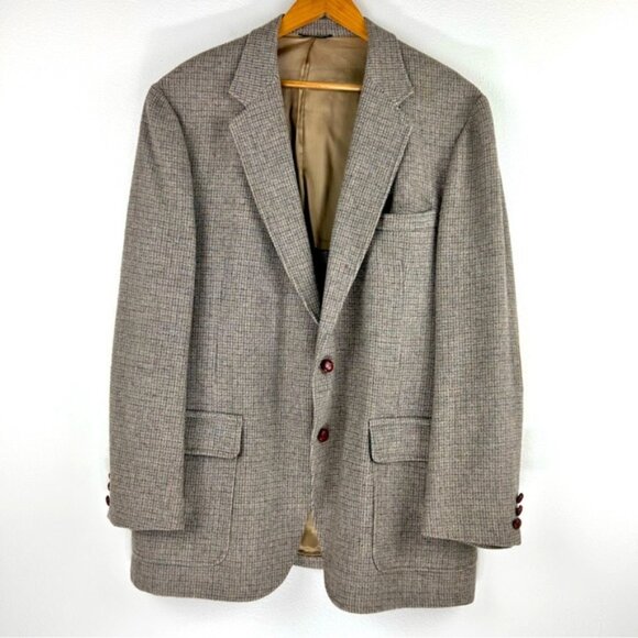 Vtg Clipper Craft English Country Style Men's Casual Two Button Tweed Blazer - Picture 1 of 10